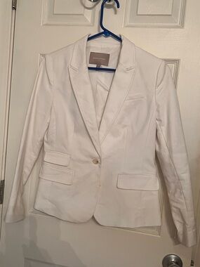 Banana Republic White Single-Button Tailored Blazer